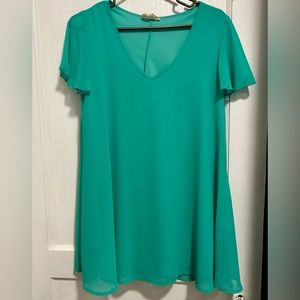 Let Them Eat Cake Aqua Baby Doll Top